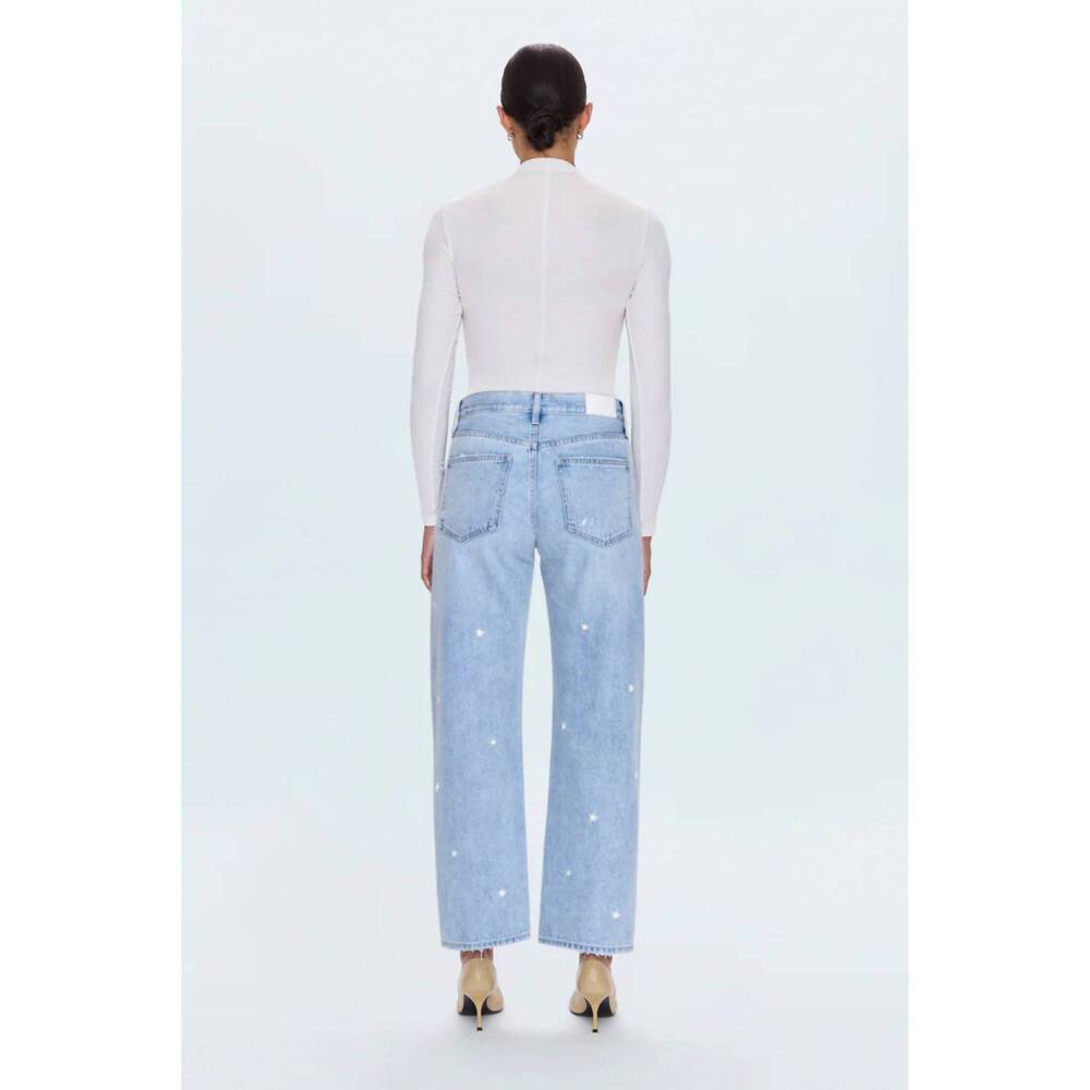 NEW PISTOLA lexi mid rise bowed straight jeans in stellar vintage - Picture 3 of 4